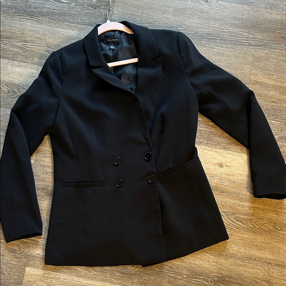 HALOGEN Black oversized boxy blazer